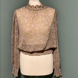 TrendyJS sheer long sleeve blouse